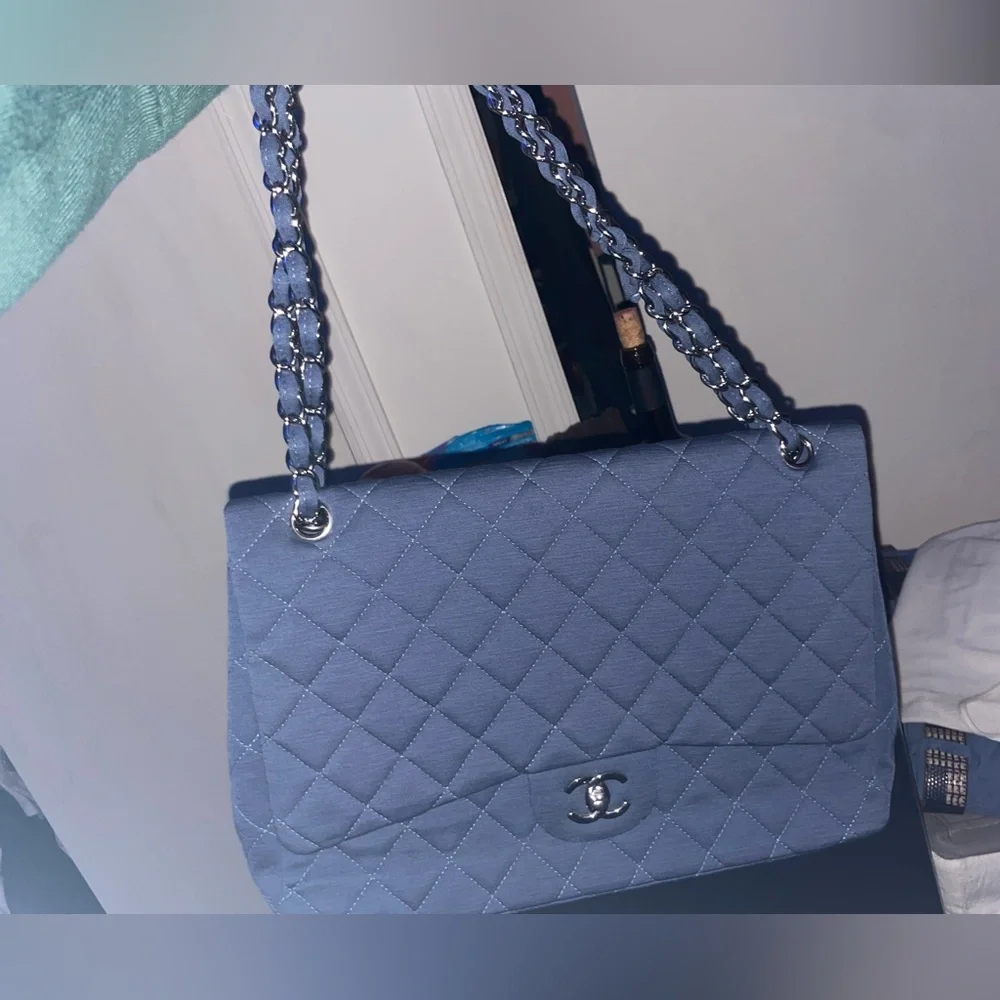 Chanel jersey flap bag jumbo - Picture 4 of 10